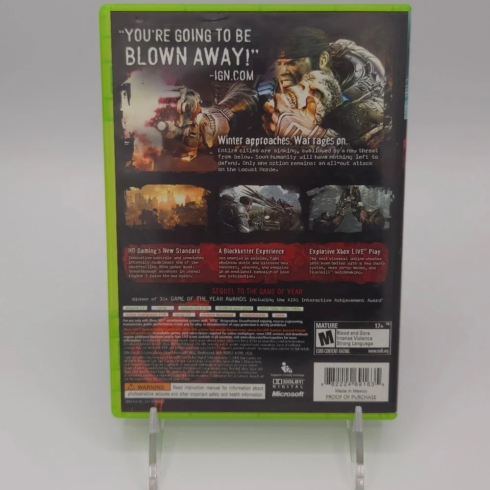 Gears of War 2 - Xbox 360 - Authentic CIB w/ Manual - Microsoft - Tested